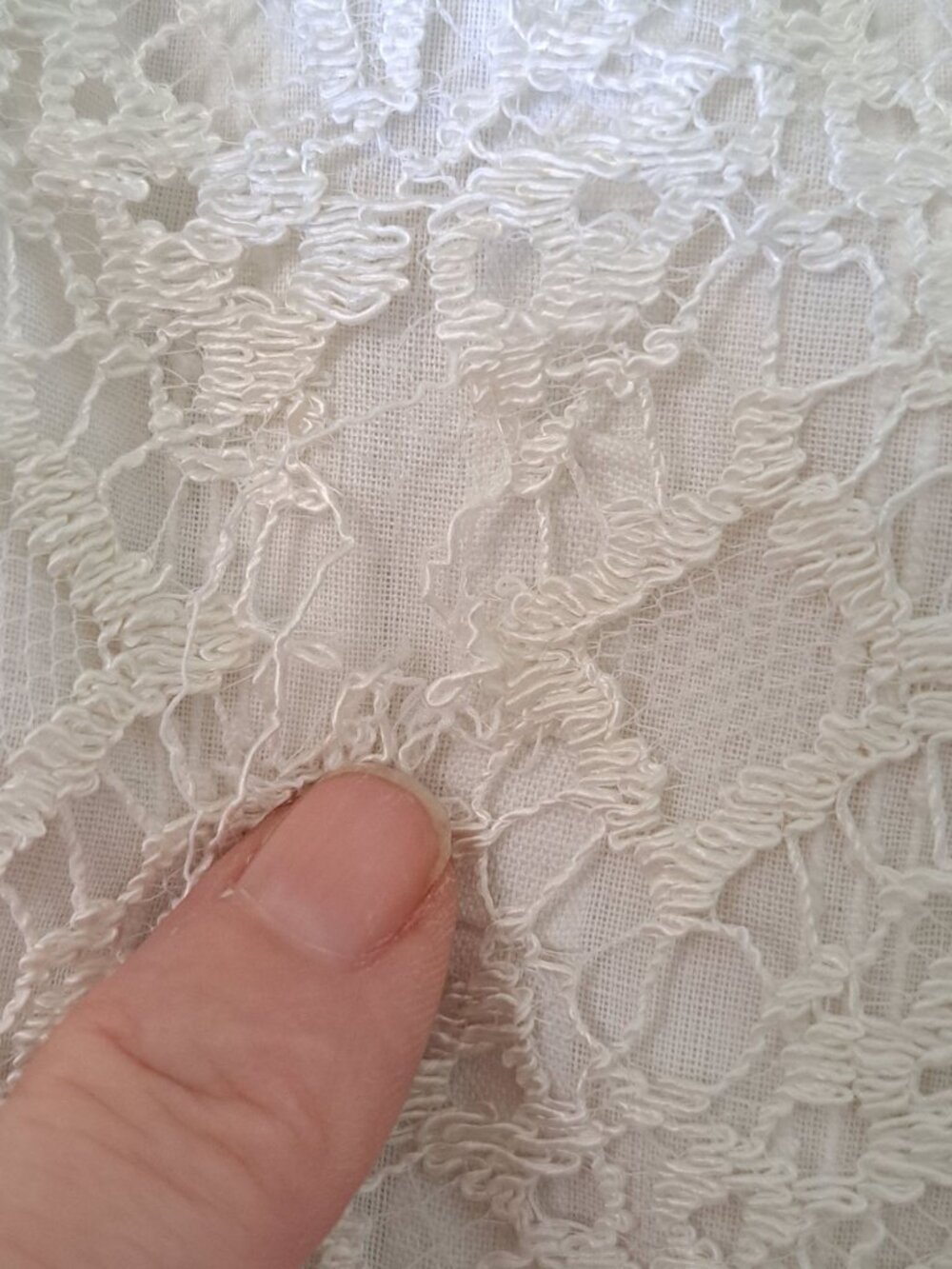 Vintage 1970's Ivory Lace Dress Bell Lace Sleeves Floral Size Small Cottage RARE - Picture 16 of 16